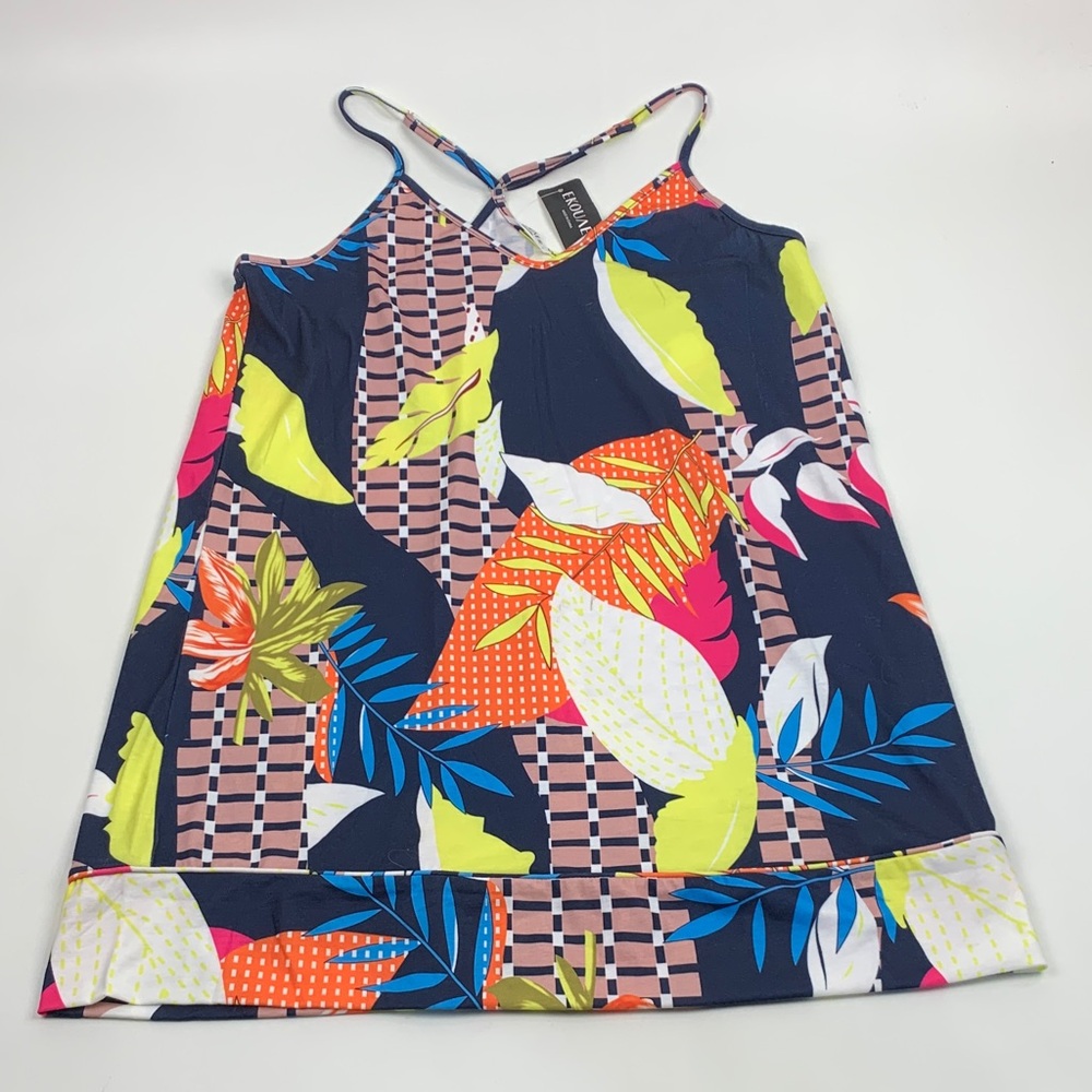Ekouaer Colorful Sleeveless Tank Patterned Top Dress Racerback  Size Small NEW